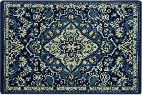 Miniatura 8 de GlowSol Alfombra persa de 2 x 3, oriental tradicional, resistente a las manchas, no desprende pelusa, alfombra de área para interiores, alfombra con