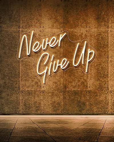 YIKBIK NEVER GIVE UP LED Neon Sign for Wall Decor,Neon