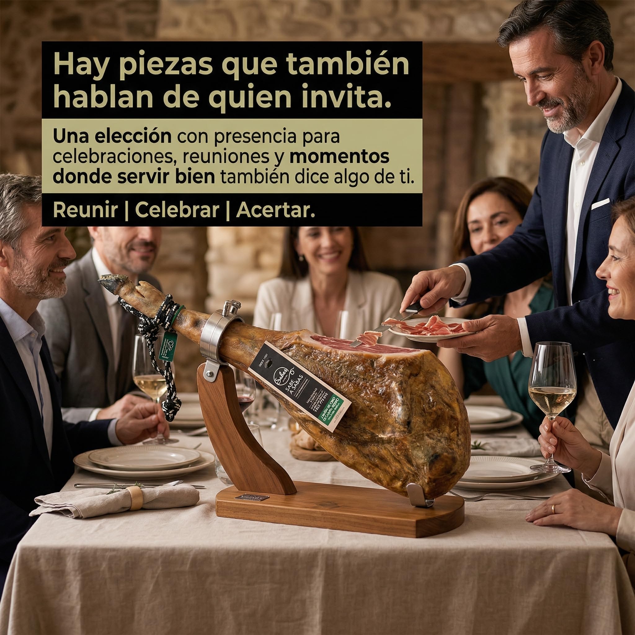 SABE A SABAS Jamón Ibérico de Cebo de Campo 75% Raza Ibérica Pieza Entera con Pata 7-8 kg Curación 36 Meses Sabor Intenso Gourmet Tradición Sevillana Selección Premium Regalo Navidad