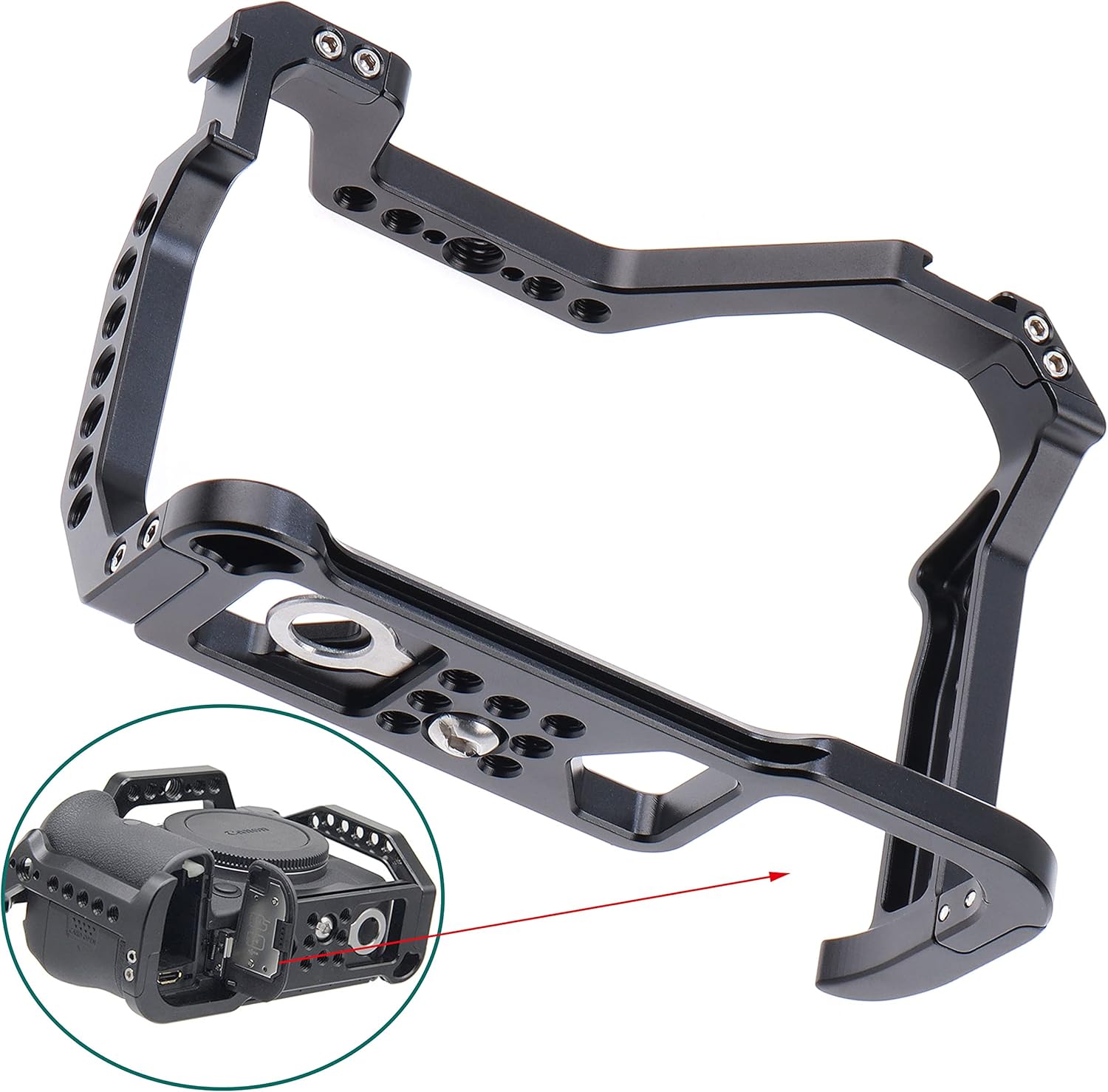 Fotga DSLR Camera Cage Video Stabilizer for Canon R5 R5C R6 ,Compatible with Arca Swiss Clamp,Multiple 1/4" 3/8" Screw Holes : Electronics