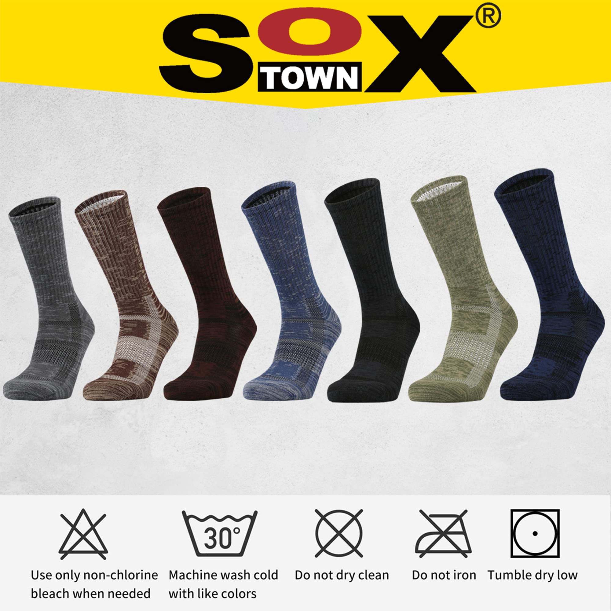 SOX TOWN Chaussettes de sport unisexes rembourrées pour homme et femme avec coton peigné évacuant l'humidité et performance respirante
