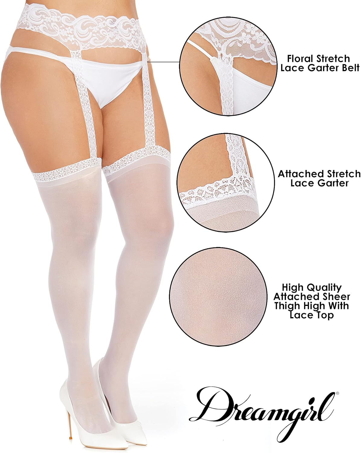 Dreamgirl Women's Fence Net Pantyhose with Elastic Waistband, Black - Image 3