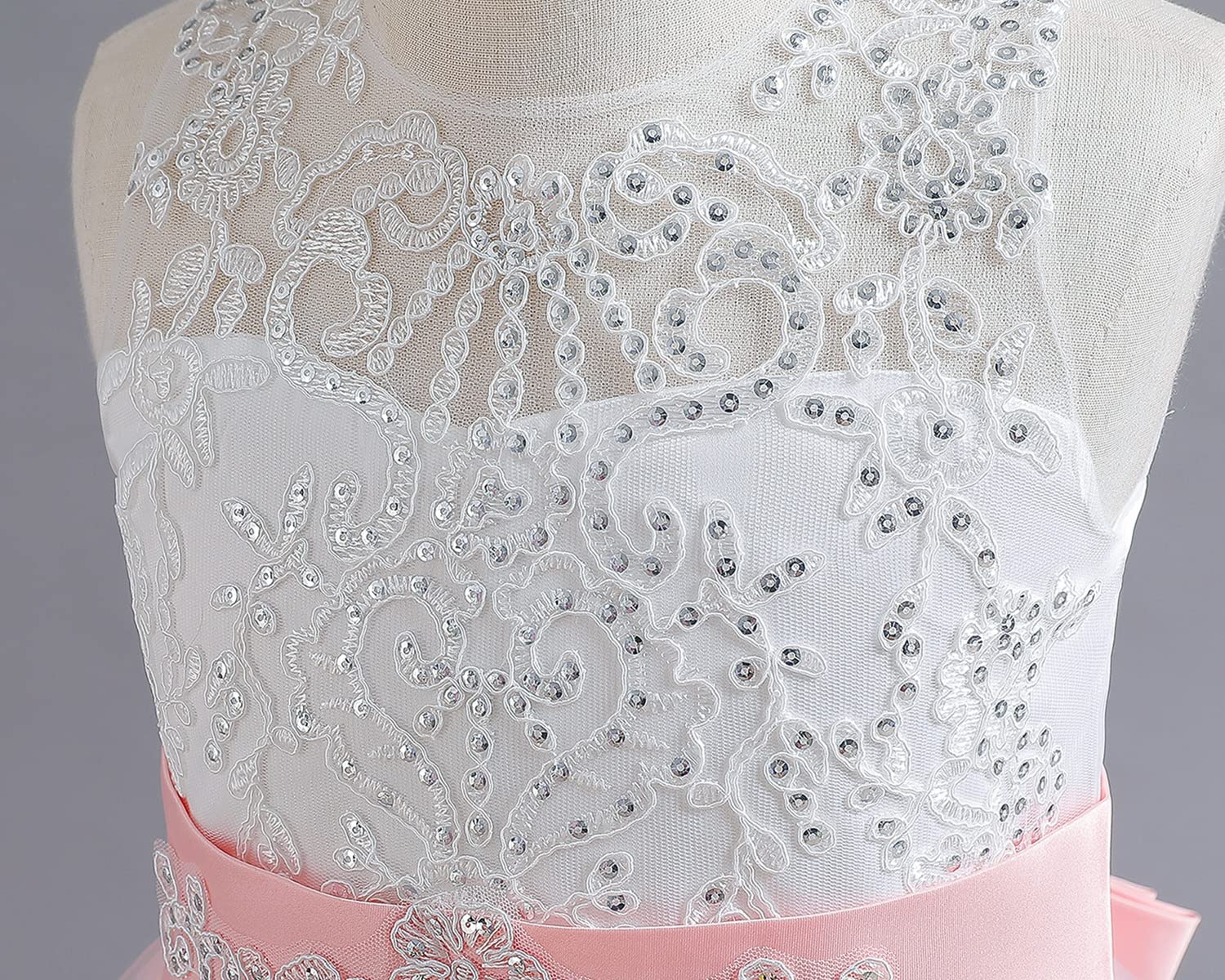 TTYAOVO Vestito da Principessa Bambina Ragazze Vestito Elegante Abiti da Sposa Tulle a Strati da Principessa