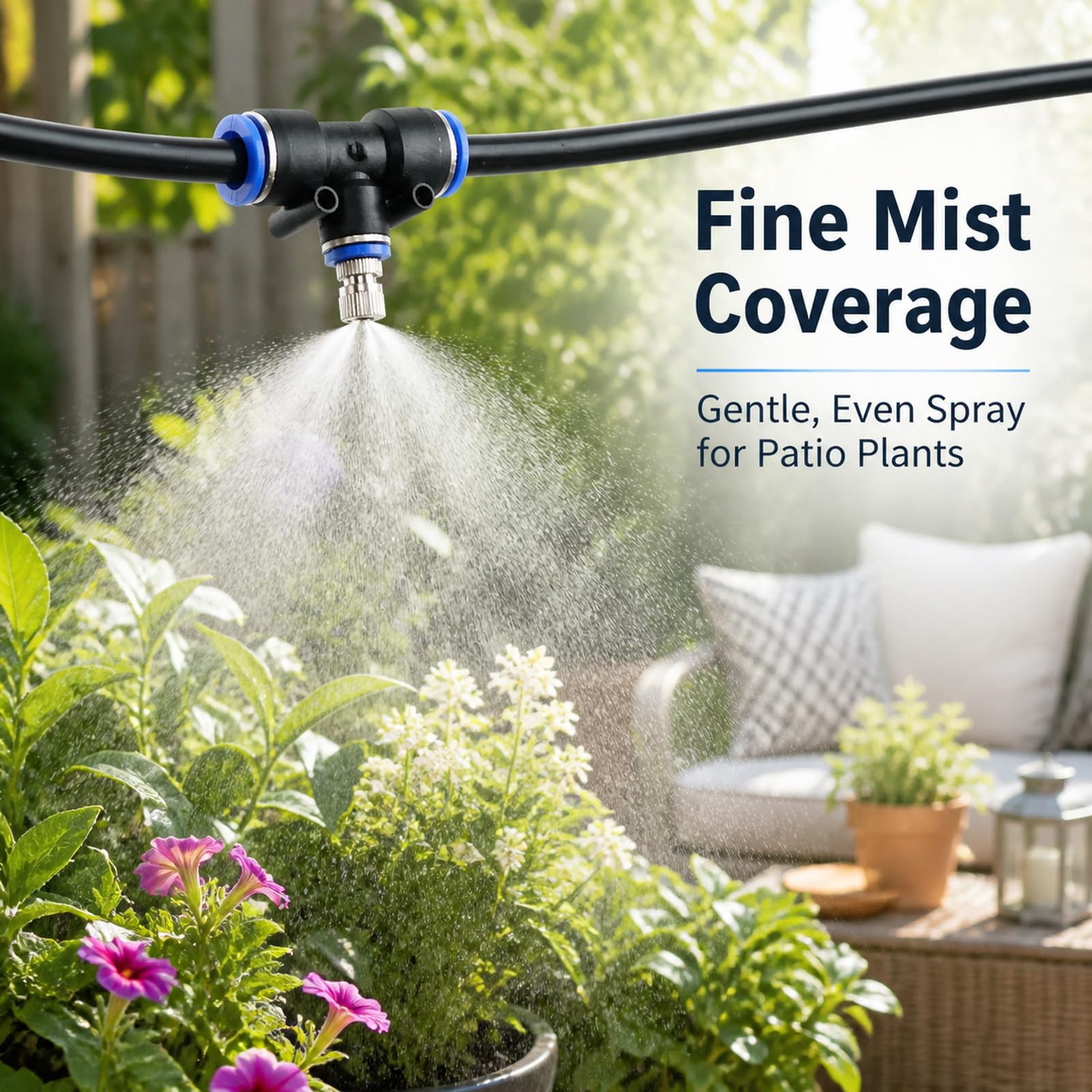 Brumisateur Terrasse Exterieur,Systeme Arrosage Goutte A Goutte,SystèMe D'Irrigation Jardin,Leak-Proof and Rust-Proof,pour Plantes D'ExtéRieur,Pelouse Et Jardin