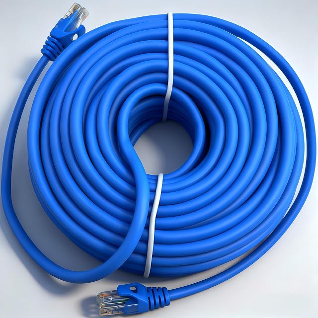 CAT6 RJ45 Câble réseau Ethernet, bleu, intérieur/extérieur, longueurs multiples disponibles 3.3 ft-65.6 ft (1, 65.6 Ft)