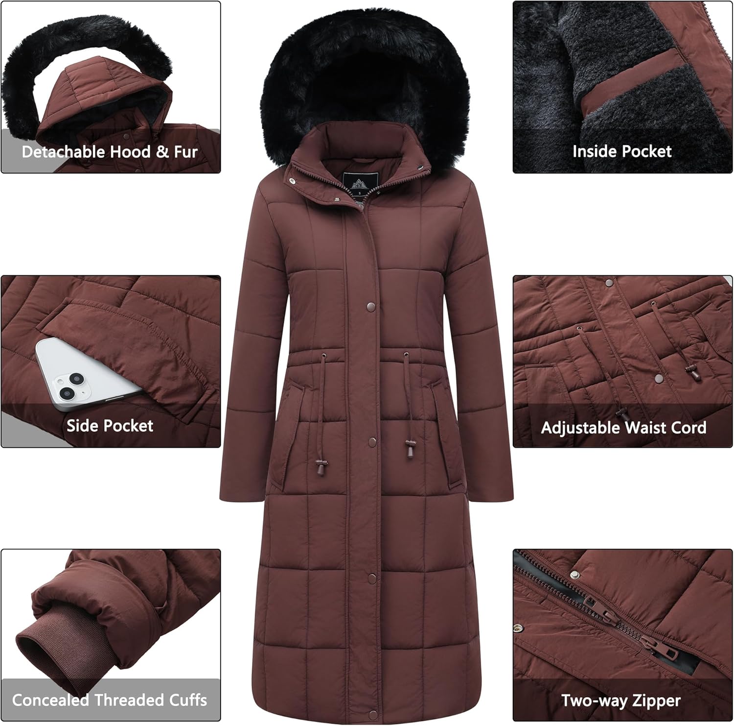 GOLDLADIES Women's Winter Coat Long Waterproof Parka - Warm Snow Winter Jacket for Women, Cold Weather Outerwear - Image 2