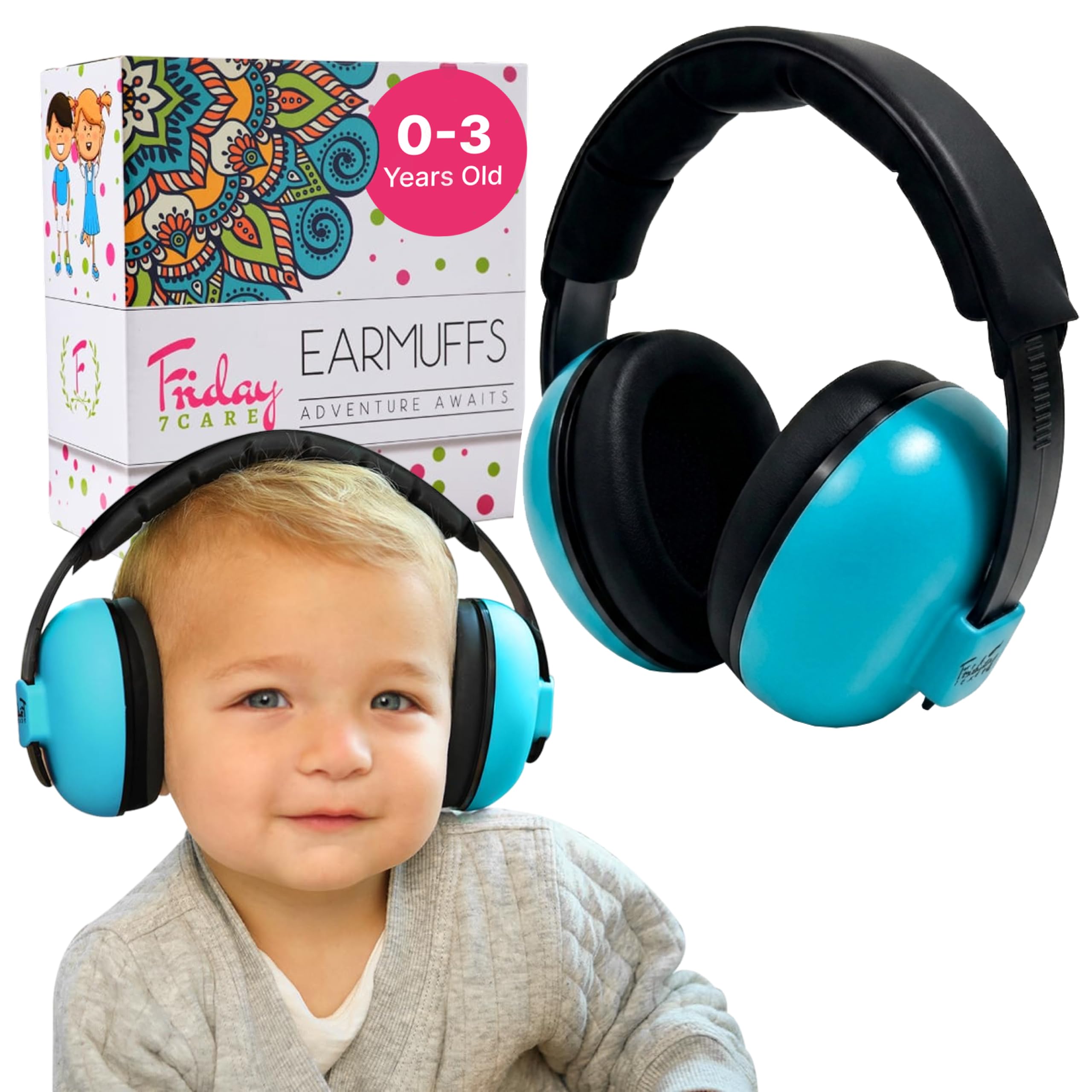 Friday 7Care Baby-Boys, Baby-Girls, Unisex-Baby Kb01 Nauszniki dla niemowląt Ochrona słuchu (1 szt.)