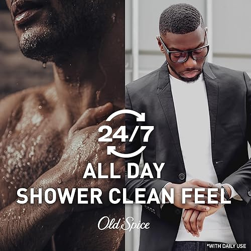 Miniatura 4 de Old Spice Gel de baño refrescante para hombres, 3X Defense, ducha fresca 247 con aroma de larga duración, colección roja, capitán con aroma a
