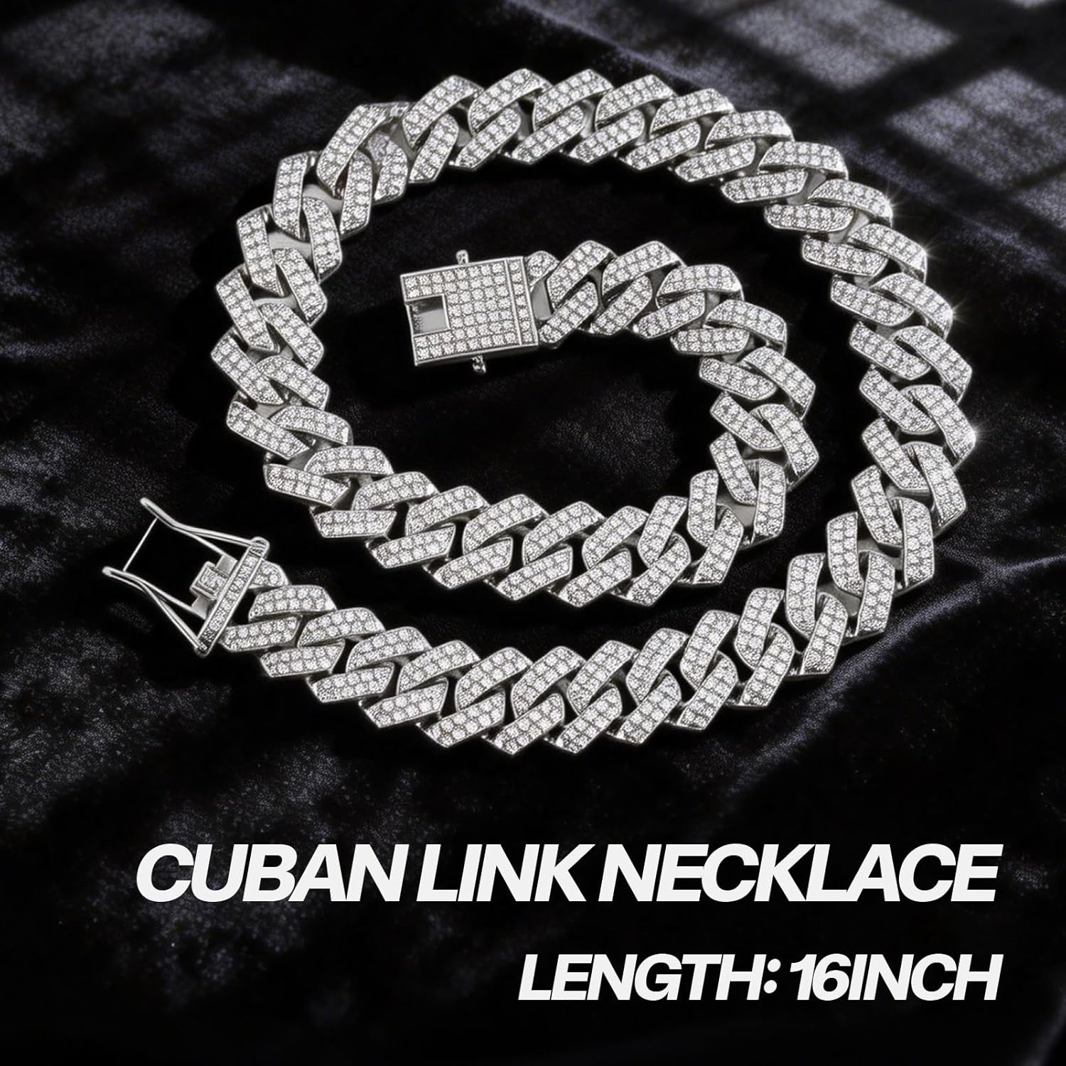 2 Pcs Cuban Link Chain Set for Men Necklace Cuban Bracelet for Women Hip Pop Gift Silver - Image 3