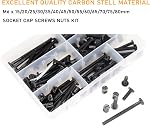 Baby Bed Crib Screws Hardware Replacement Kit, 114pcs M6x15/20/25/30/35/40/45/ 50/55/ 60/65/ 70/75/ 80mm Hex Drive Socket Cap Screws Barrel Nuts Assortment Kit for Beds Chairs Furniture