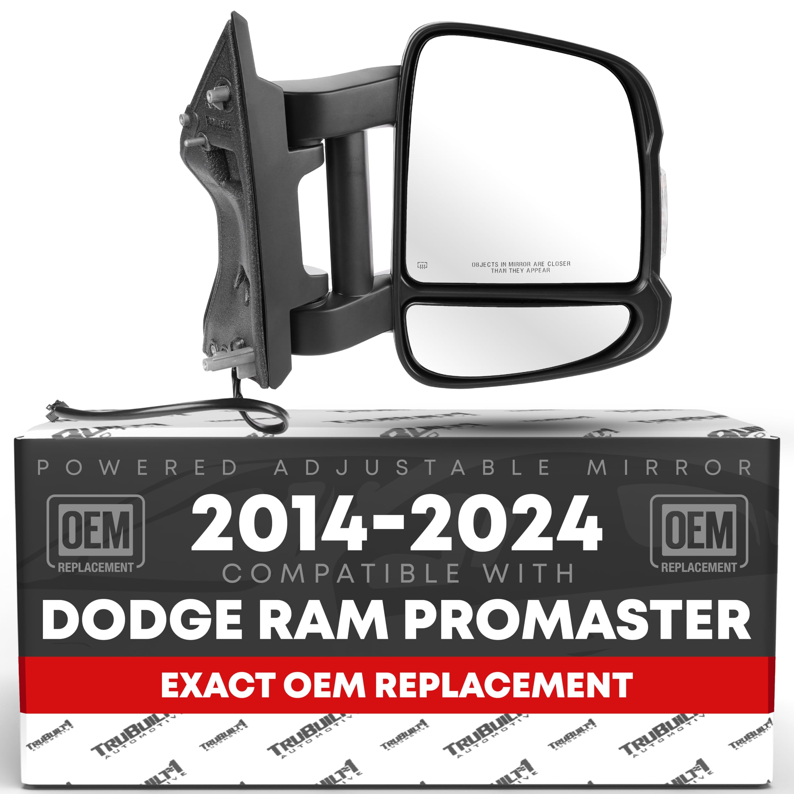 Passenger Side Mirror Replacement - Compatible with 2014-2024 Ram