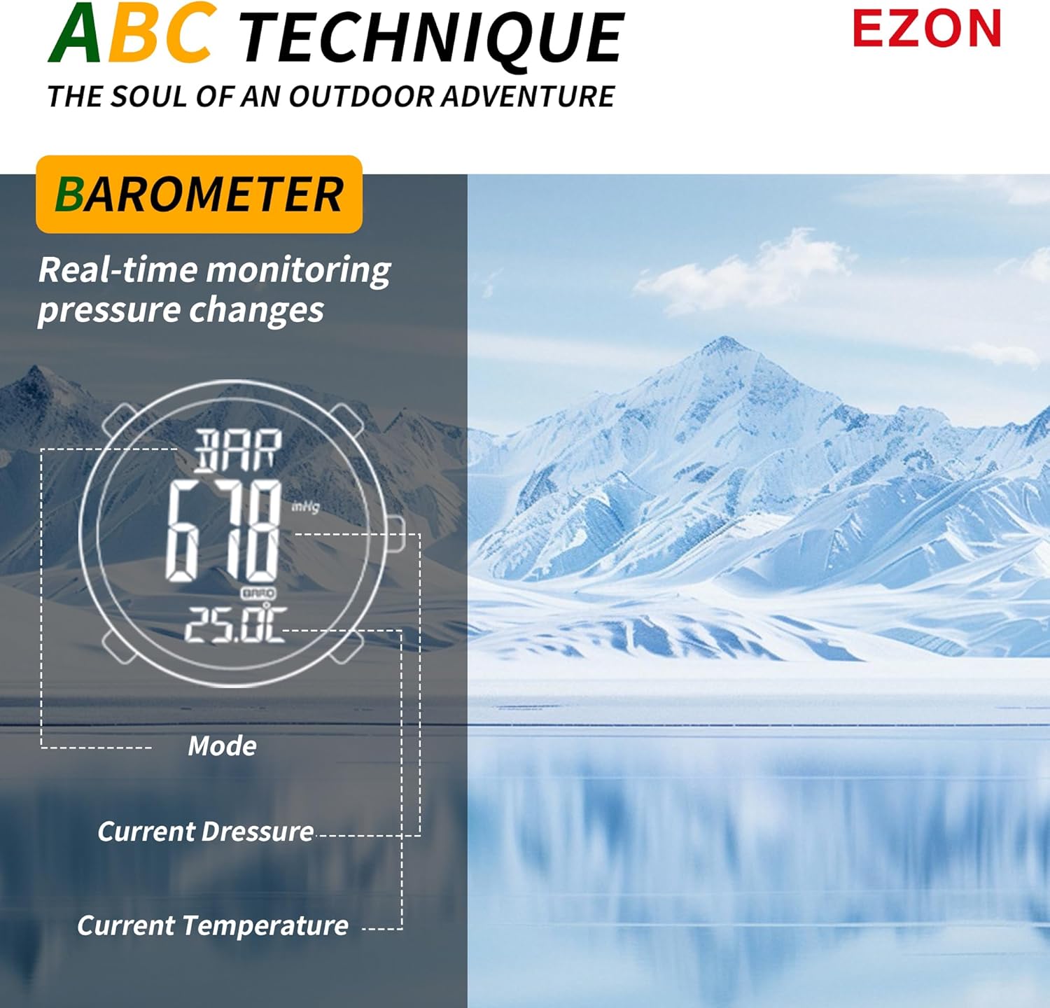 EZON H001 Military Digital Watch for Men, Tactical Outdoor Adventure Watch with Altimeter, Barometer, Compass, Thermometer, Sunrise/Sunset, Timer – Ideal for Hiking, Trekking & Mountaineering - Image 4