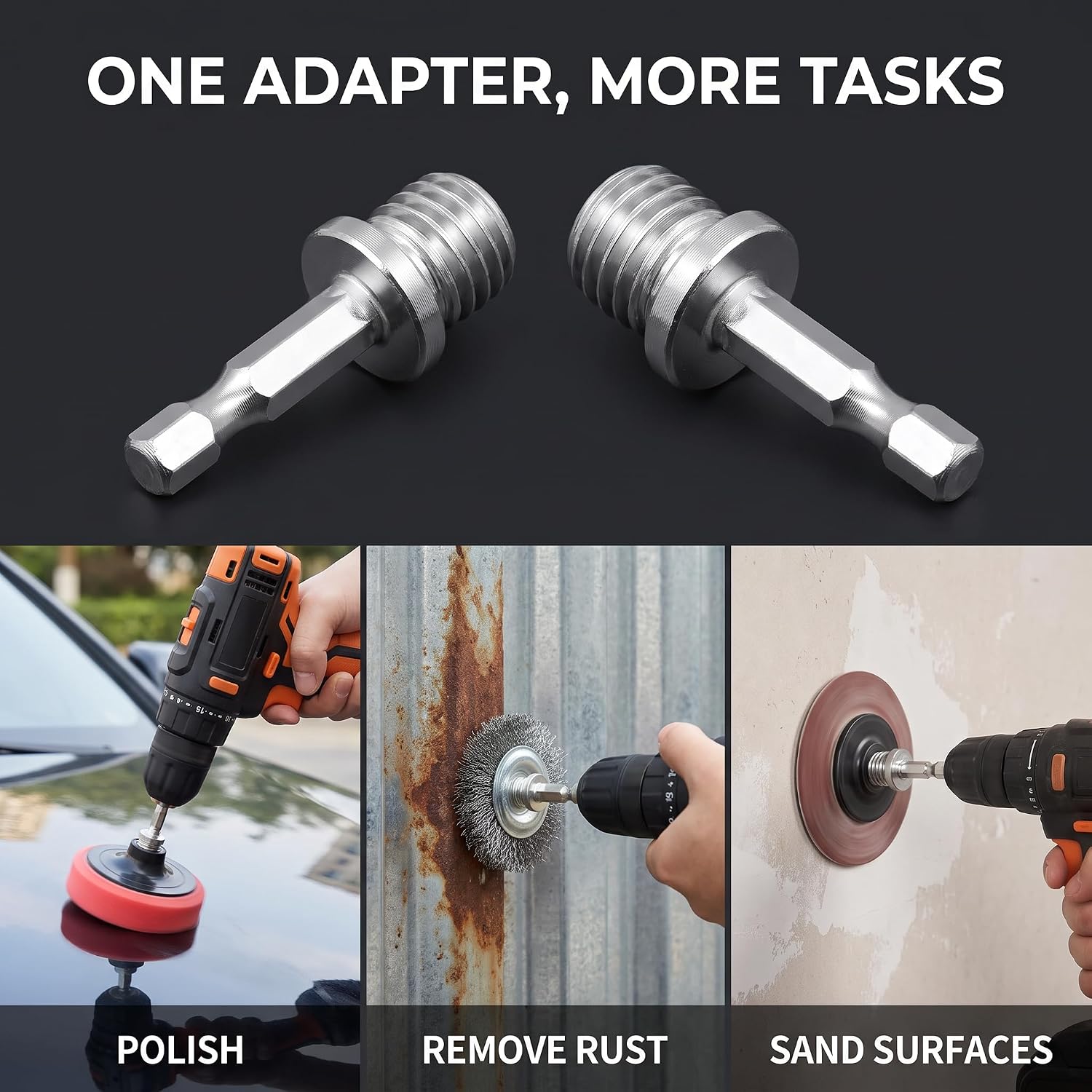 2Pcs Silver Outer Conversion Rod M10+M14 Woodworking Hex Socket Adapter Converter Impact Power Drill Sockets Adapter Setsdrill Chuck Hex Shank Converter Drill Chuck Power Drill Parts,Accessories