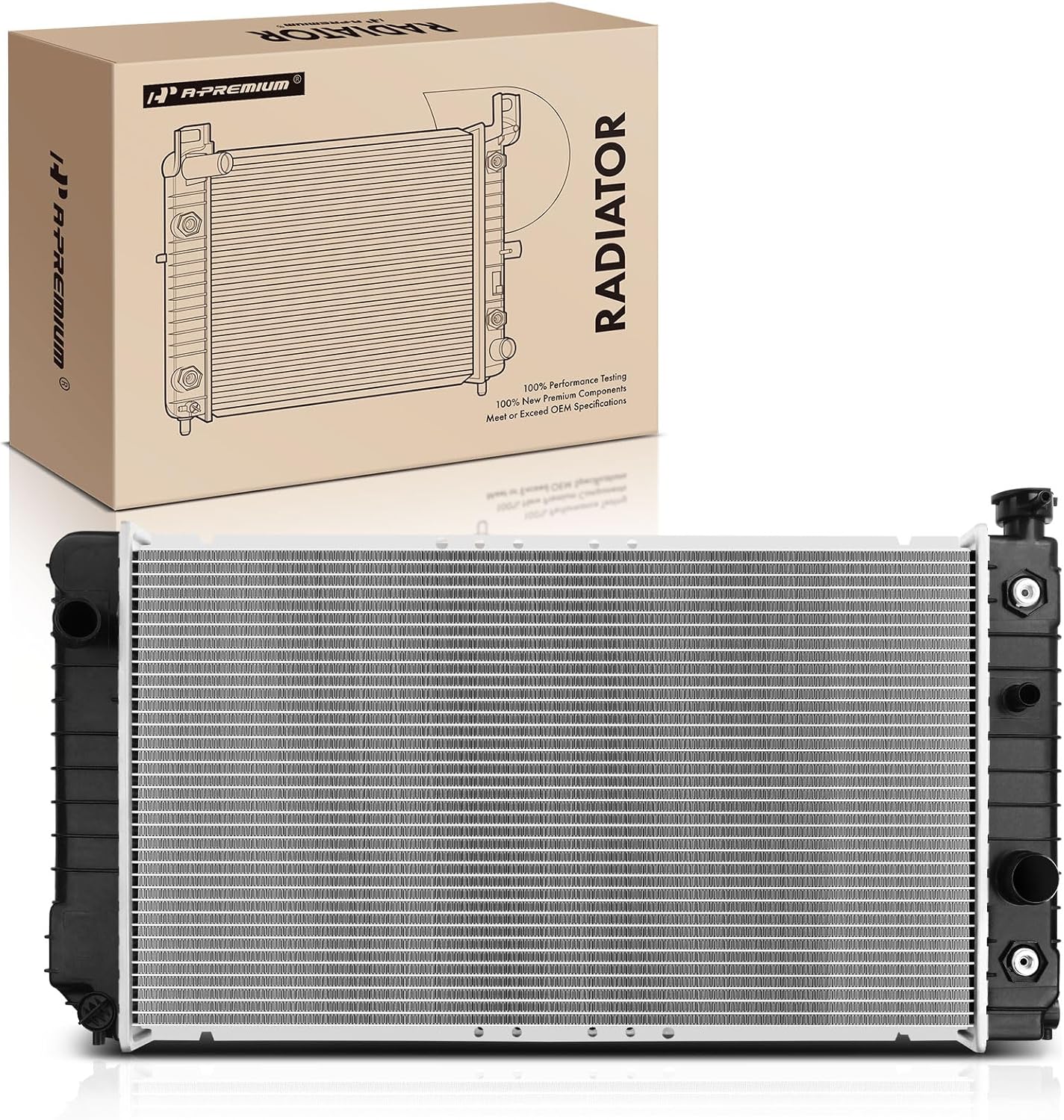 A-Premium Engine Coolant Radiator with Transmission Oil Cooler Compatible with Chevrolet S10 Blazer & GMC S15 Jimmy, Sonoma & Oldsmobile Bravada 4.3L, Automatic Trans., Replace# 52450021, 52450022