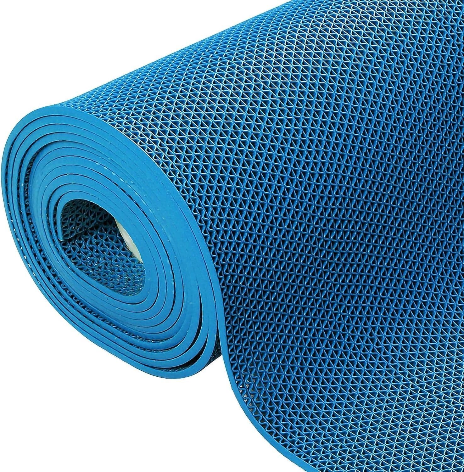 Hpthly Blue Pvc Drainage Floor Mat 5Mm Thick, Non-Slip Wet Area Floor Mat For Indoor Outdoor Hollow Drainage Mat,-120X300cm