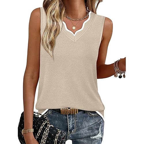 WIHOLL Womens V Neck Lightweight Sweaters Vest Dressy Casual Trendy Tank Tops All-Season Cozy Outfits