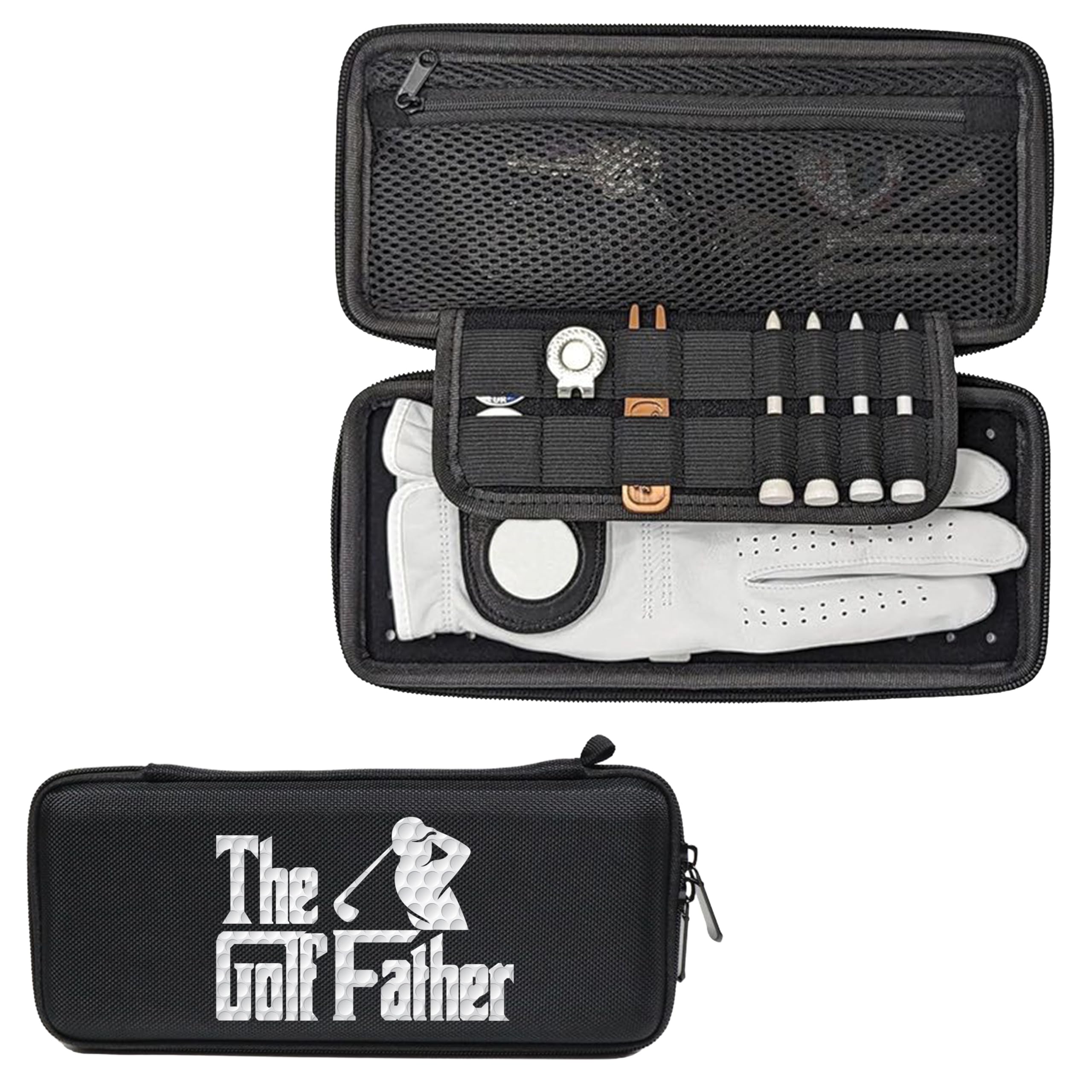 FULLY MERCHED Best Dad Golf Glove Case – Gift for Golfers Men & Women – Golf Glove Holder and Trunk Organiser for Father’s Day, Christmas or Birthday - Style 1