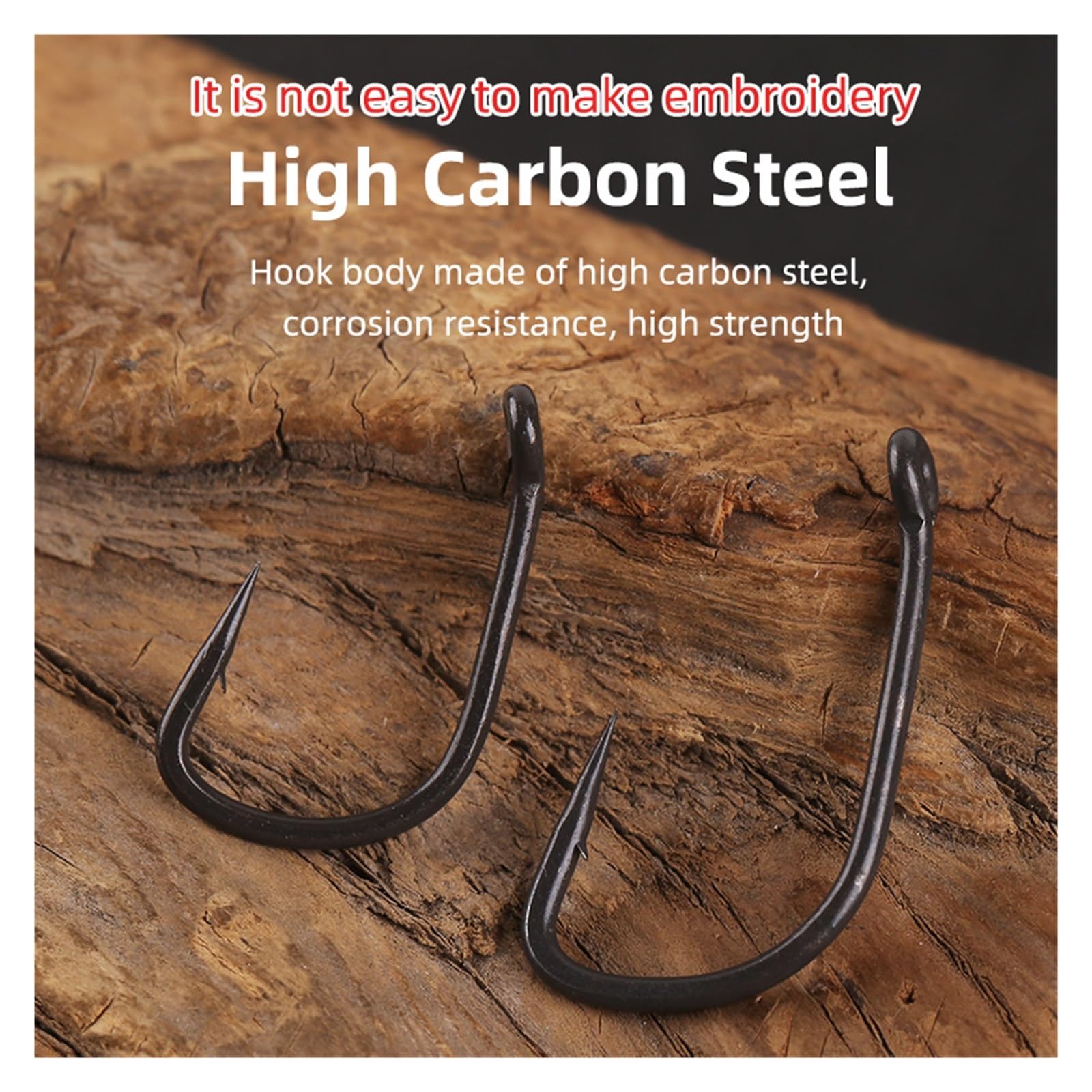 Ami da pesca, attrezzatura da pesca, amo da pesca con occhiello circolare for carpa, misura 2-10#, ami da pesca giapponesi, ami da pesca, ami da pesca singoli, jig, attrezzatura da pesca, 50 pezzi
