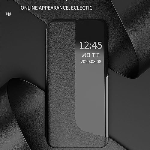 Miniatura 4 de Funda para Huawei P20 Pro, Huawei P20 Pro Funda Clear View de piel sintética con función atril Smart Window Flip Case Mujeres Hombres Funda