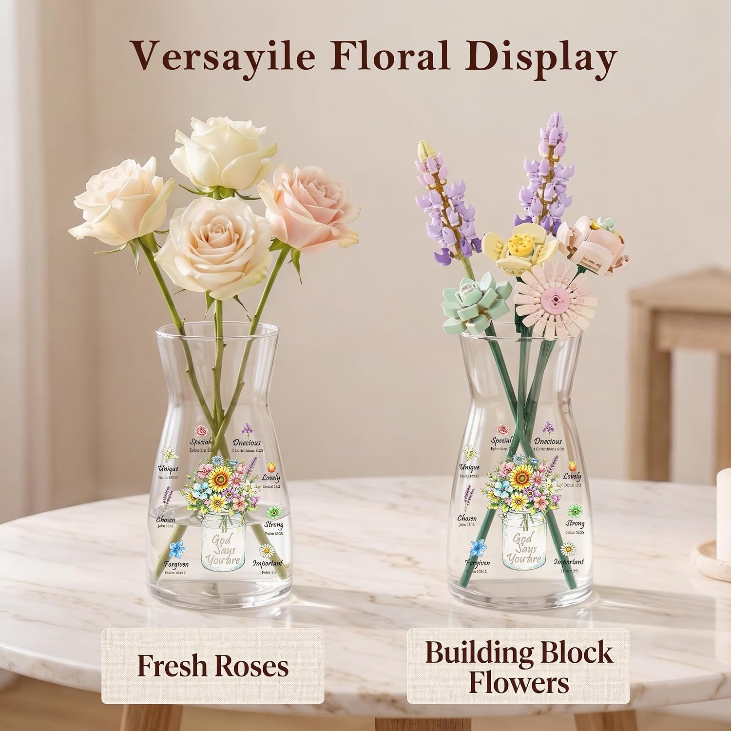 Christian Gifts for Women Flower Vase Home Living Room Decor Aesthetic image 2