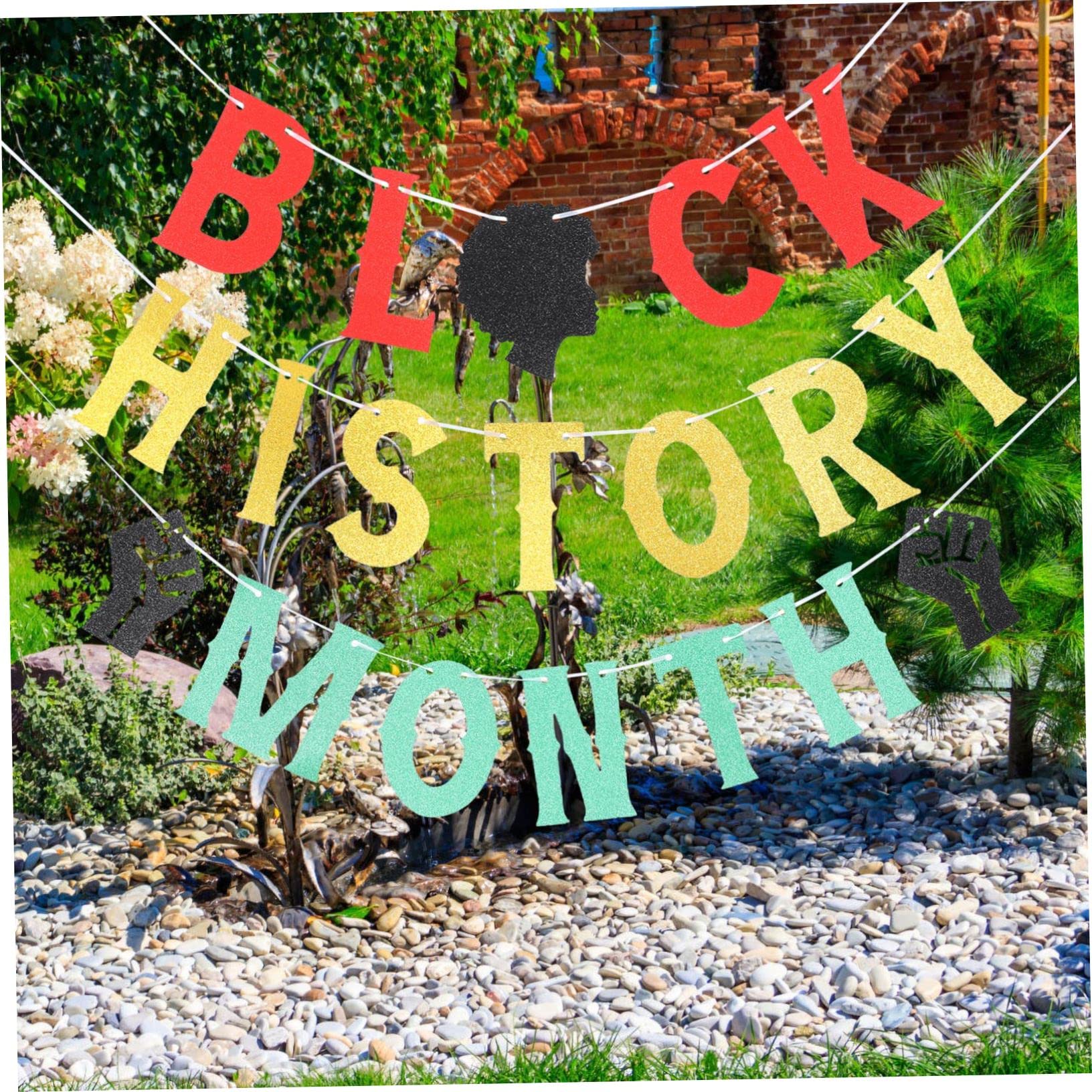 Gadpiparty Black History Month Glitter Banner 6Ft Hanging Bunting for Party Decoration Photo Booth Wall Door Garden Use - Image 3