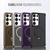 Samsung Carbon Fiber Material Stand from Babylon Strong Shock Absorbing Premium Case with Lens Frame and Non-Yellowing (Black, Galaxy S24 Ultra)