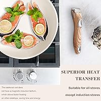 Vista 4 de YIIFEEO - Juego de utensilios de cocina antiadherentes, juego de ollas y sartenes apilables con mango desmontable, utensilios de cocina de granito
