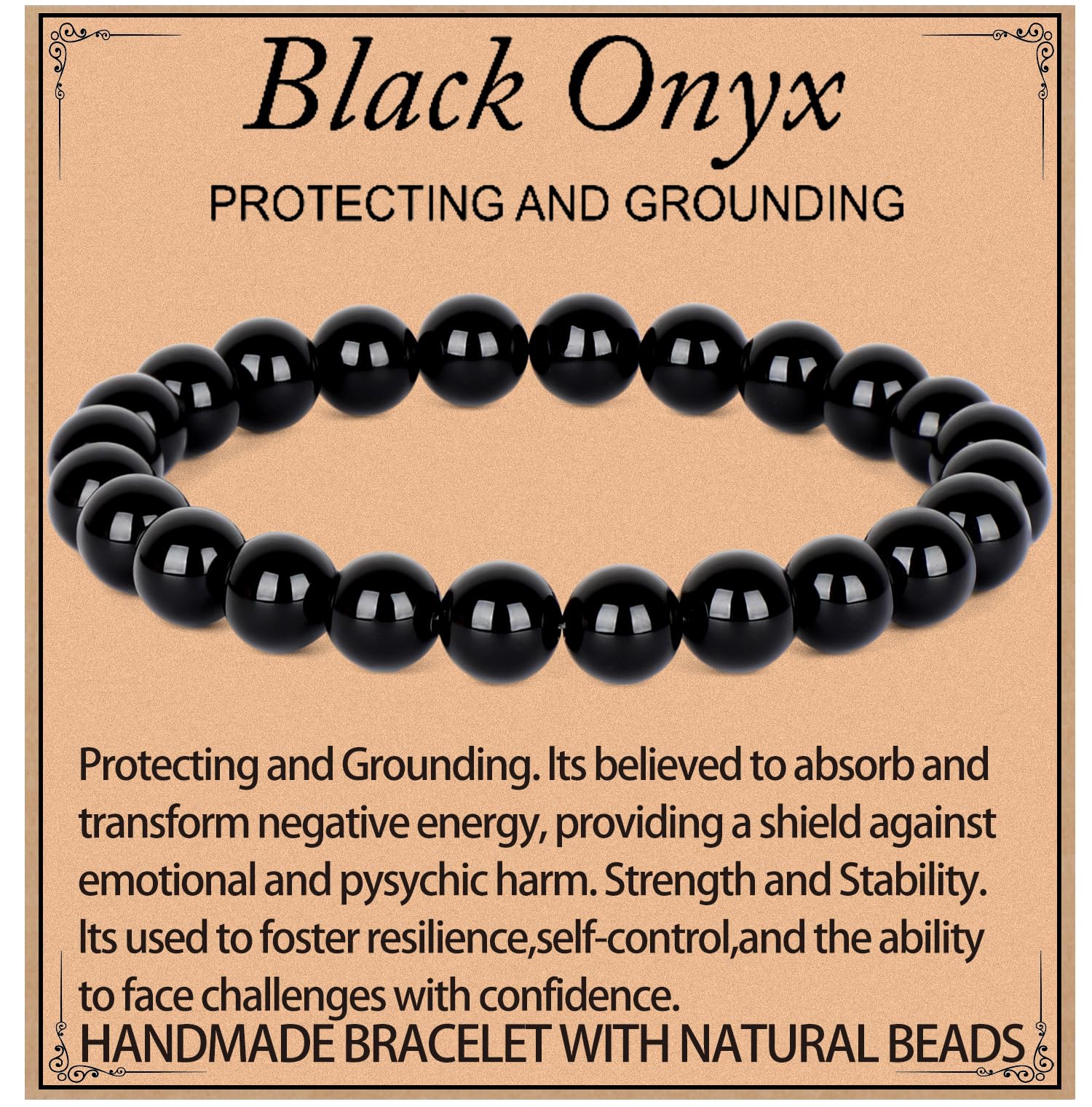 LPBeadsHandmade Natural Gemstone Stretch Elastic Bracelet Healing Crystal Round Stone Beads Jewelry Gifts for Women Men