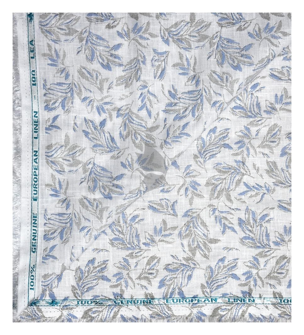 Weaves Empire 100% Genuine European Linen with 100 LEA count Blue colour Printed Unstitched Shirt Fabric - 1.60 Mts / VV2198-picture-14