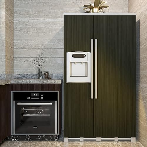 Miniatura 7 de CRE8TIVE Papel adhesivo de acero inoxidable negro bronce grueso, despegar y pegar, papel tapiz metálico cepillado de 12 x 80 pulgadas, rollo de