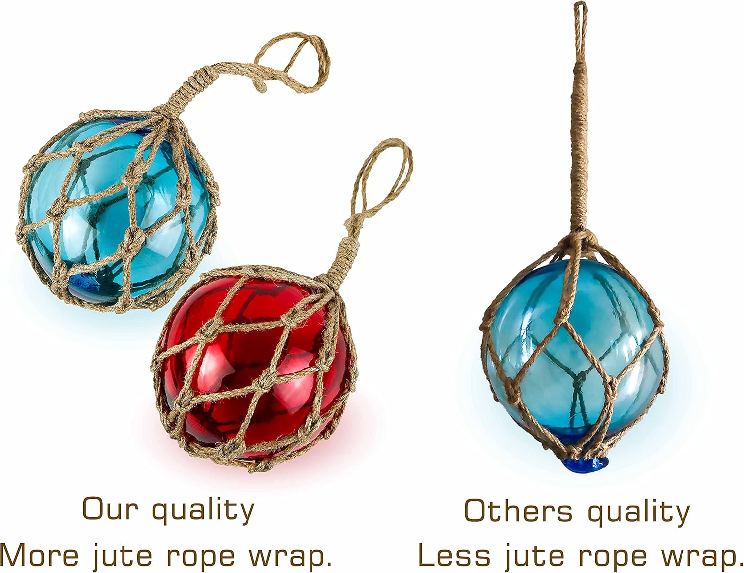 SAILINGSTORY Glass Fishing Float 5" Beach Coastal Decorative Ball for Centerpiece Bowl Glass Fishing Buoy Nautical Decor Ocean Decor Set of 4 Pack : Home & Kitchen