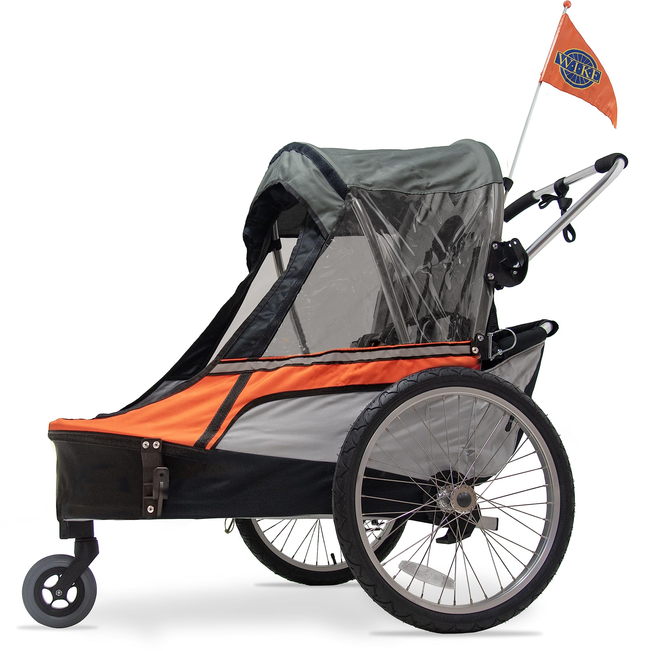 Wike Premium Doppel-Fahrradanhänger für Kinder – inklusive Spazieren und Jogging-Set