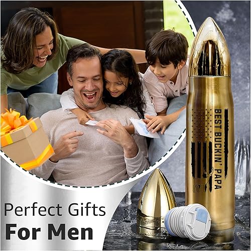 Vista 2 de Macorner Regalos de caza para hombres, vaso de acero inoxidable de 17 onzas, regalo de cumpleaños, regalos de Navidad para abuelo, papá, papá