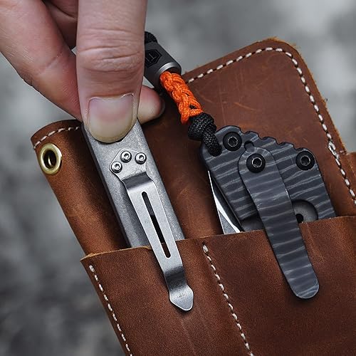 Miniatura 6 de KeyUnity KR00 EDC Pocket Pry Bar Bit Bar Titanium Multitool & KA23 Clip de bolsillo de acero inoxidable paquete
