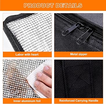 2 Pack Delivery Bag, Insulated Cooler Bag, Large Food Delivery Bags, Reusable Warm & Cooler Bags with Durable Handles Dual Tab Zips for Pizza BBQ Grocery Picnic, 35×23×26cm