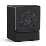 Card Deck Box, 110+ Storage MTG Deck Box with 50 Pcs Card Sleeve, Collectible Trading Card Cases for Magic Commander and More (Black)