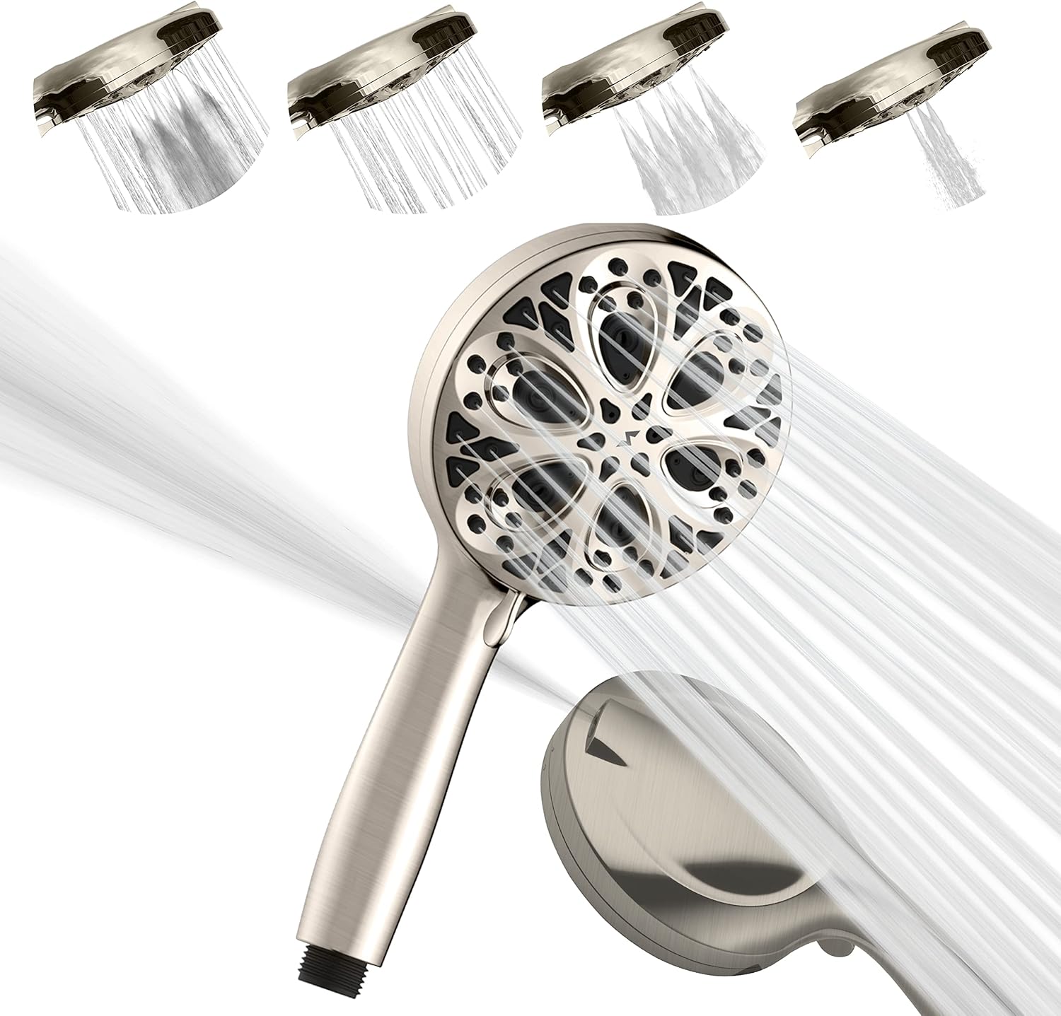 SparkPod Shower Head High Pressure and 10 Spray Settings Luxury 5" Handheld High Power Shower