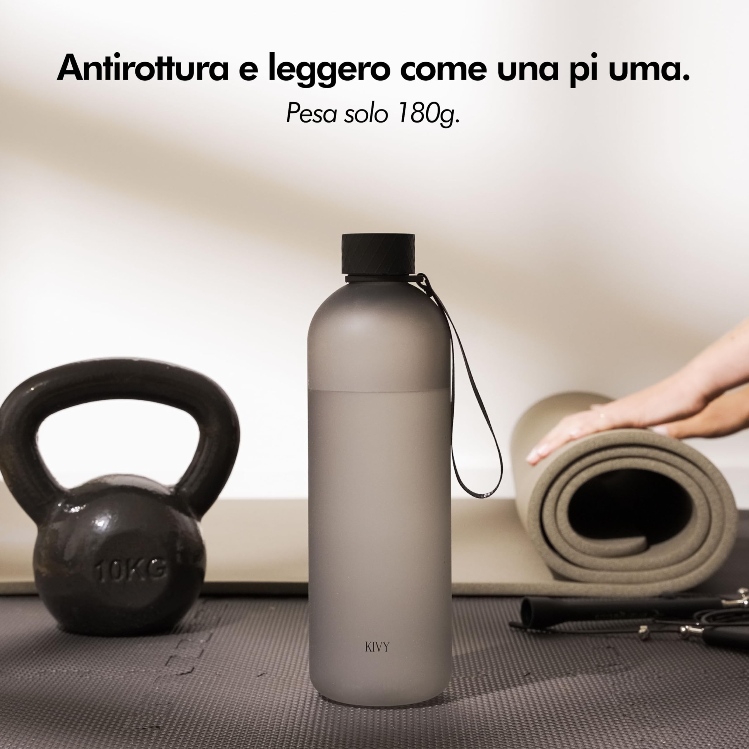 KIVY Borraccia 1,5 litri - Antigoccia e Antiurto – Perfetta per Sport, Scuola e Ufficio - Borraccia Palestra 1,5 Litri - Bottiglia - Bottiglia Acqua - Plastica Borracce Sportiva 1,5l - Senza BPA
