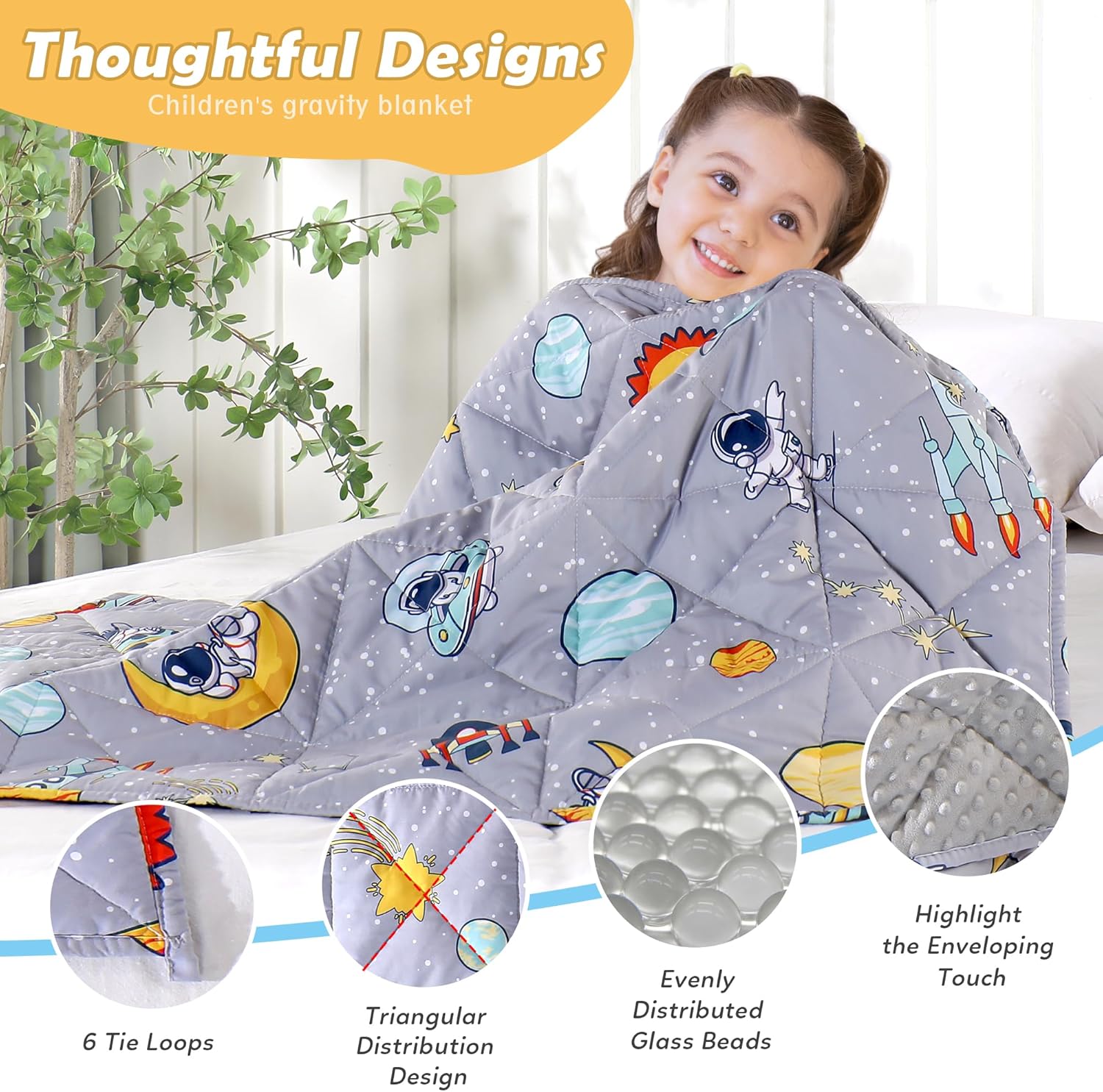 LOYIGA Weighted Blanket with Removable Duvet Case 5lbs 36” x 48”,Reversible Heavy Blanket (Grey)