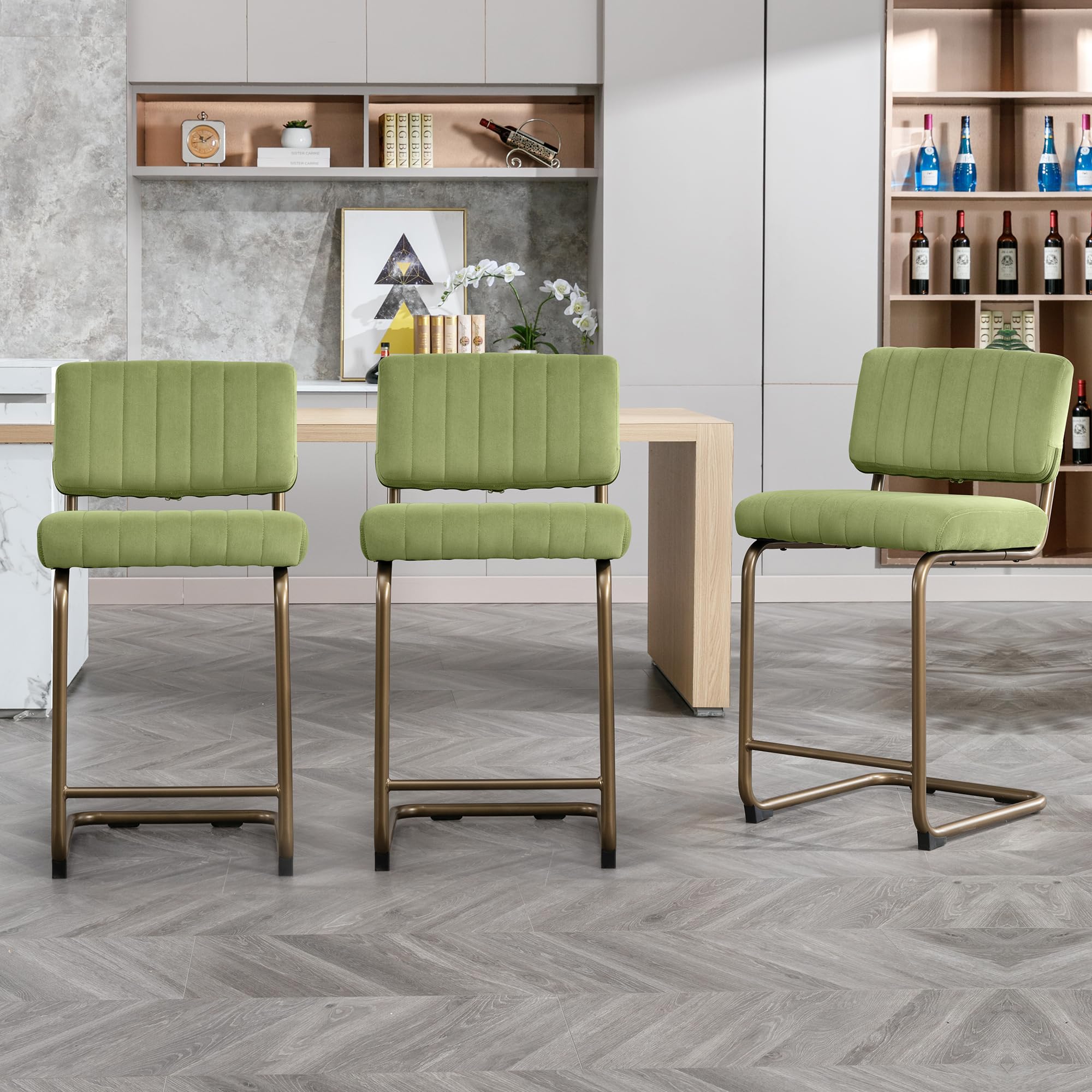 Okeysen Bar Stools Set of 3,Counter Height Bar Stools Bar Chairs,24 inch Tall Barstool with Back,Barstools Bar Height Set of 3,Kitchen Counter Stools