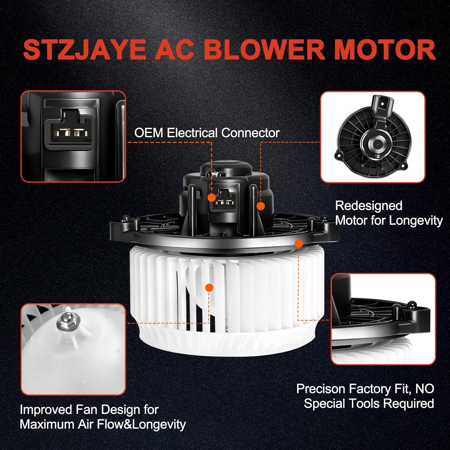 HVAC AC Blower Motor Fan Heater Motor Replacement 700247 79310-TF0-G01 Compatible with Honda for FIT 2009 2010 2011 2012 2013 2014 615-50209 79310TF0G01