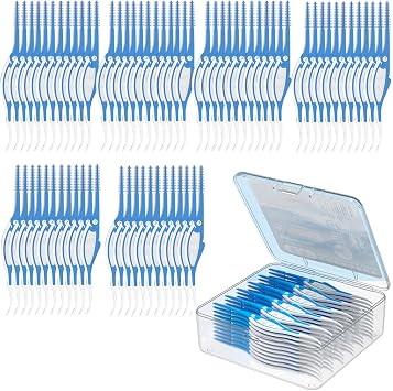 60 Pcs Double Headed Dental Floss Stick, Orthodontic Interdental Brush