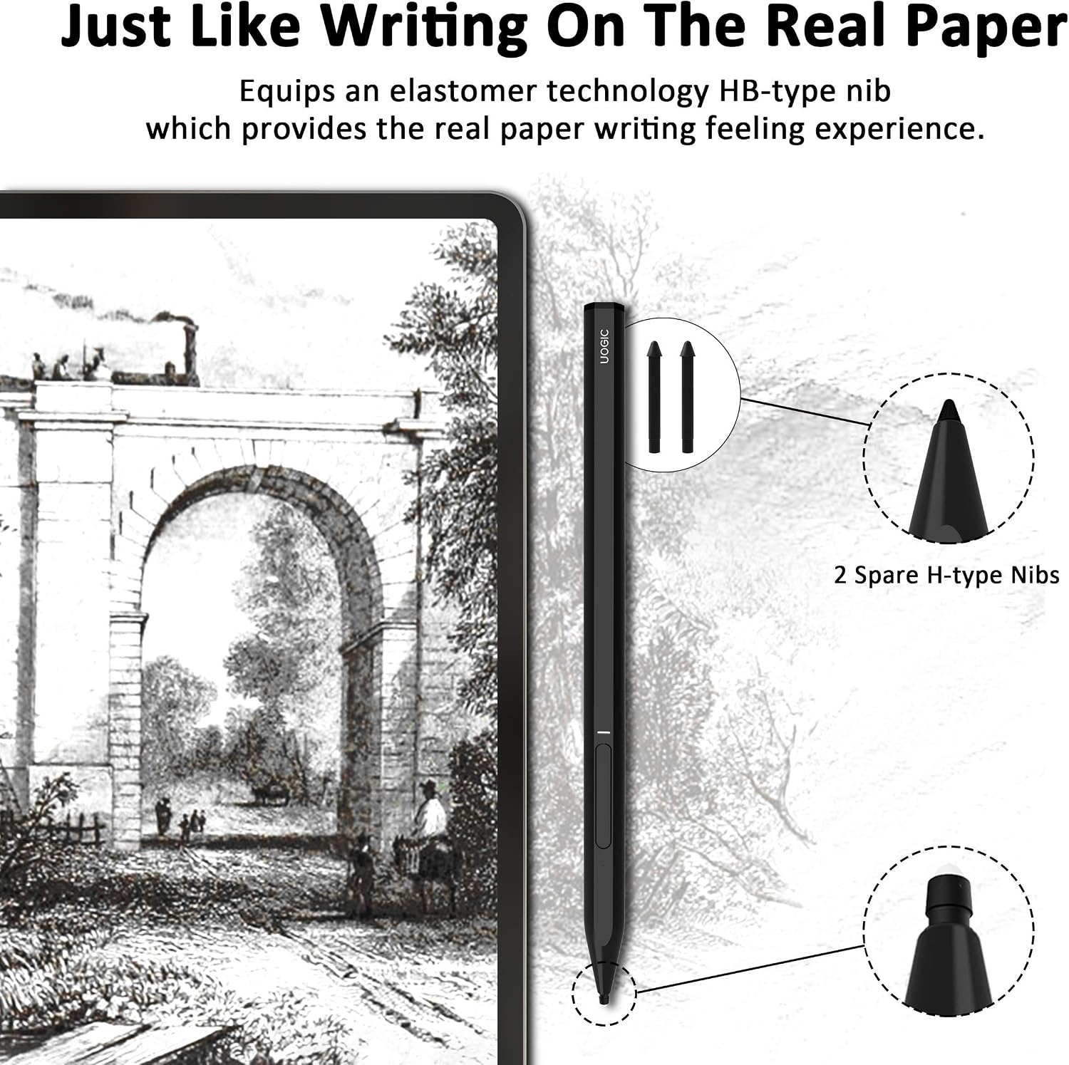 Review Discount Uogic Pen for iPad with Palm Rejection&Magnetic Attachement, Rechargeable, Slim&Lightweight, Compatible with iPad Pro 11/12.9 Inch 2018/2020/2021, iPad 6/7/8 Gen, iPad Mini 5th Gen, iPad Air 3/4 Gen