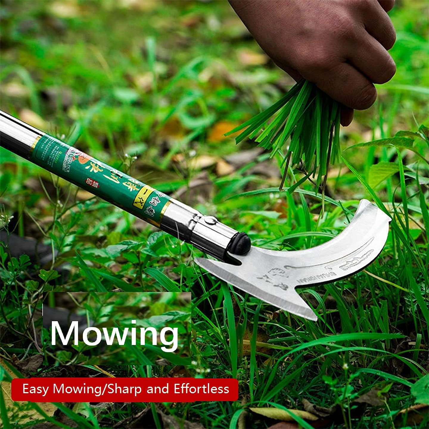 CAIILIN Weeding Scythe Agricultural Weeding Tools Gardening Multipurpose Manual weeders Manganese Steel Blade 20 inches Stainless Steel Handle Outdoor Mowing Dual-Use Sickle Tool : Patio, Lawn & Garden