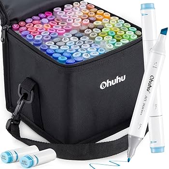 オフーフ　Ohuhu マーカーセット Amazon | Ohuhu マーカーペン 筆タイプ 48色 初心者 筆・太字