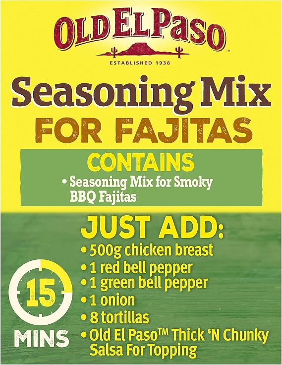 Old El Paso Smoky BBQ Fajita Seasoning Mix 35g (Pack of 24)