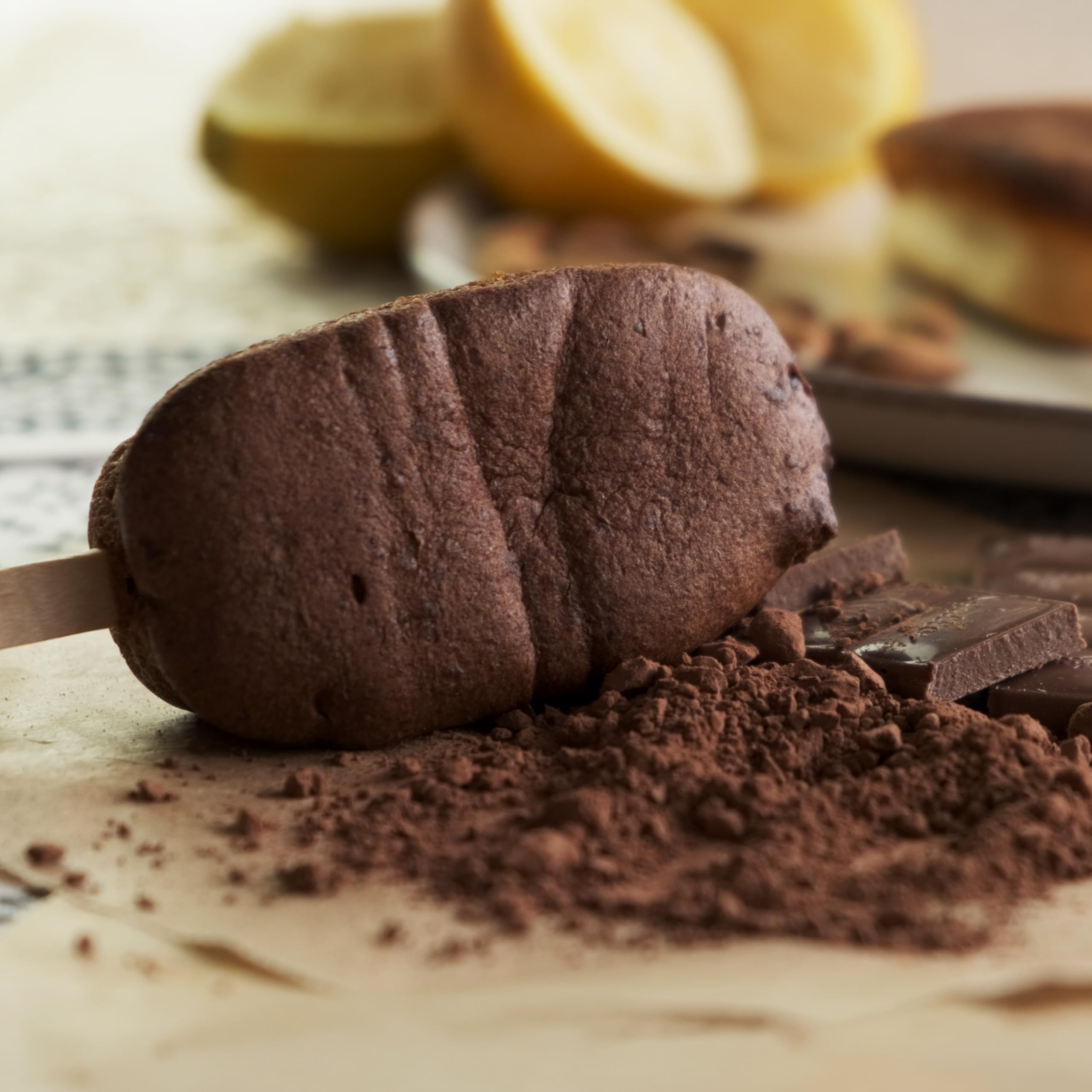 Panifactum Kuchen am Stiel Schoko, Fertiger Low Carb Kuchen-Snack, 55 g | Ketogen, Zuckerreduziert & Glutenfrei, Stielkuchen, Proteinreicher Snack für Unterwegs, Intensiv Schokoladiger Geschmack