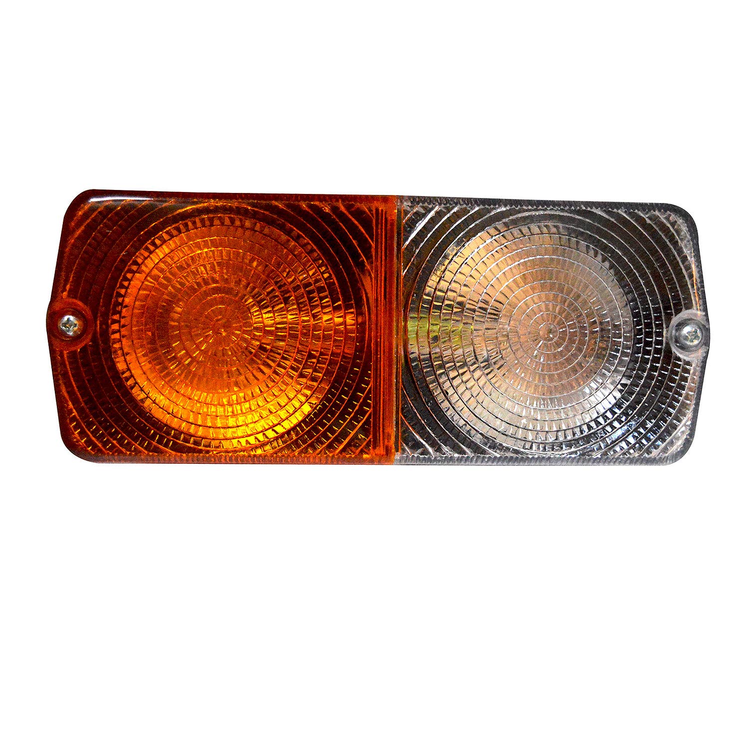 Fanale combinato anteriore Gruppo luci indicatori laterali con lampadine 12v Sostituzione per trattore Massey Ferguson 230 240 250 265 275 290 298 365 375 390 398 399etc (marrone,12 Volt)