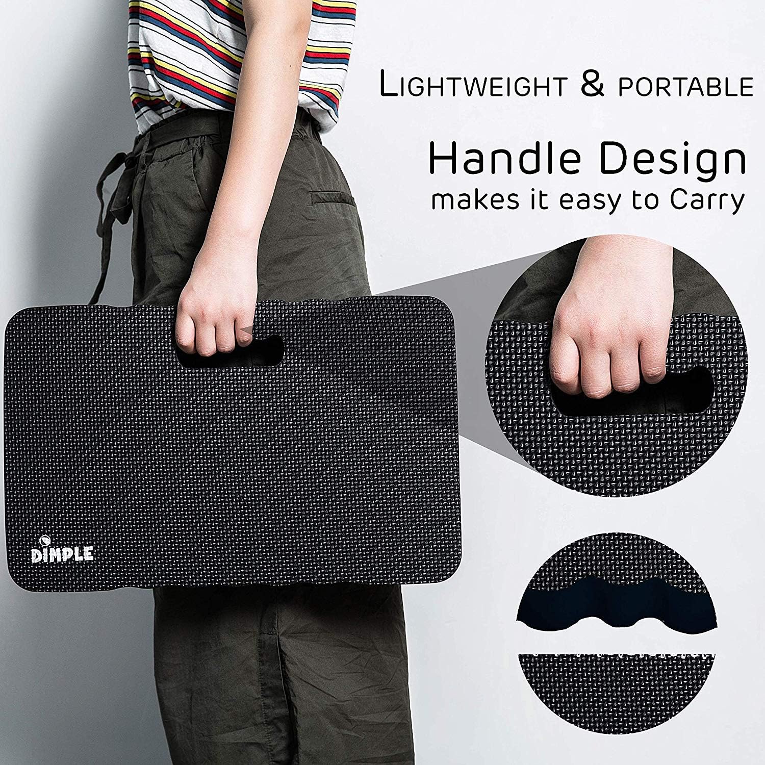 Dimple DC140132, High Density Thick Foam Comfort Kneeling Mats Yoga Exercise, Garden Cushions, Knee Pads, Black: Garden & Outdoor