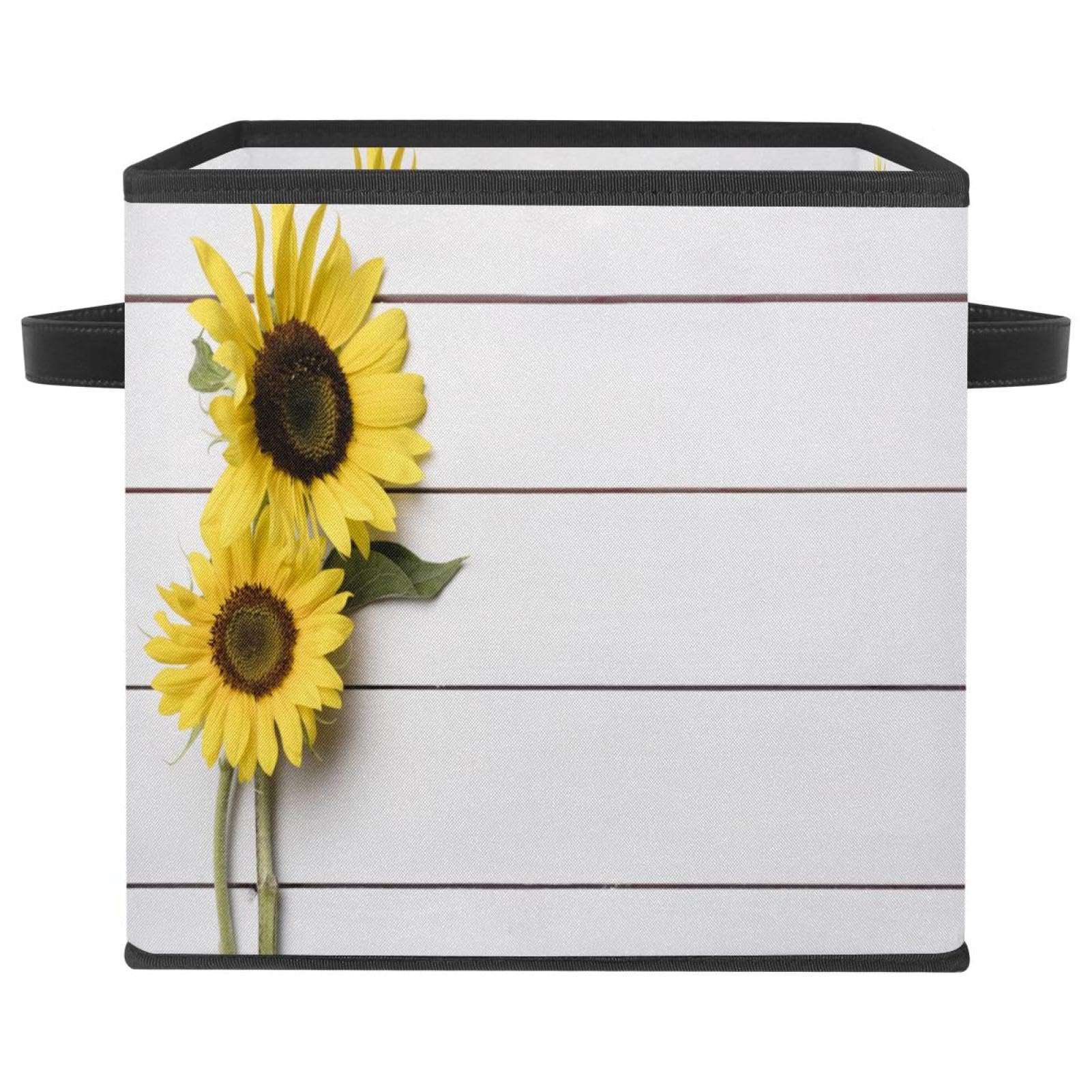 Bac de rangement en tissu pliable avec poignées pour dressing et jouets
